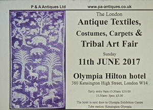 The London Antique Textiles & Tribal Art Fair 11th June 2017