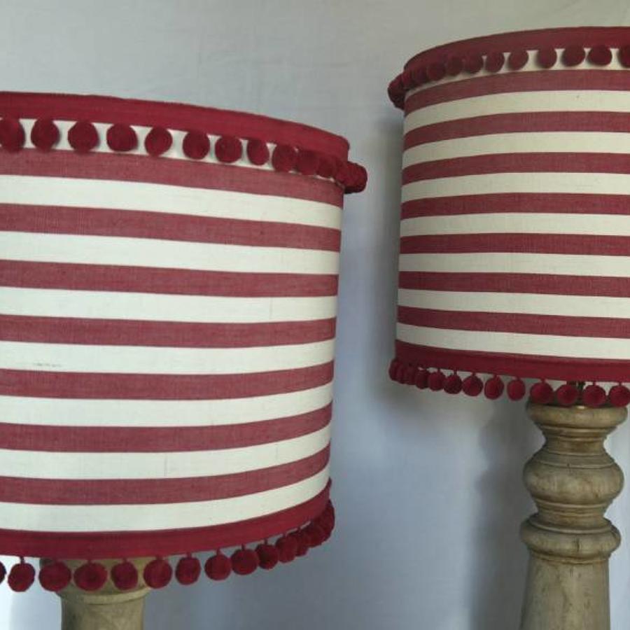 Pair of Striped Lampshades
