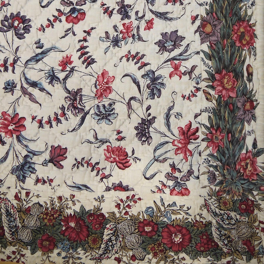 18th century French Blockprinted Cotton Quilt