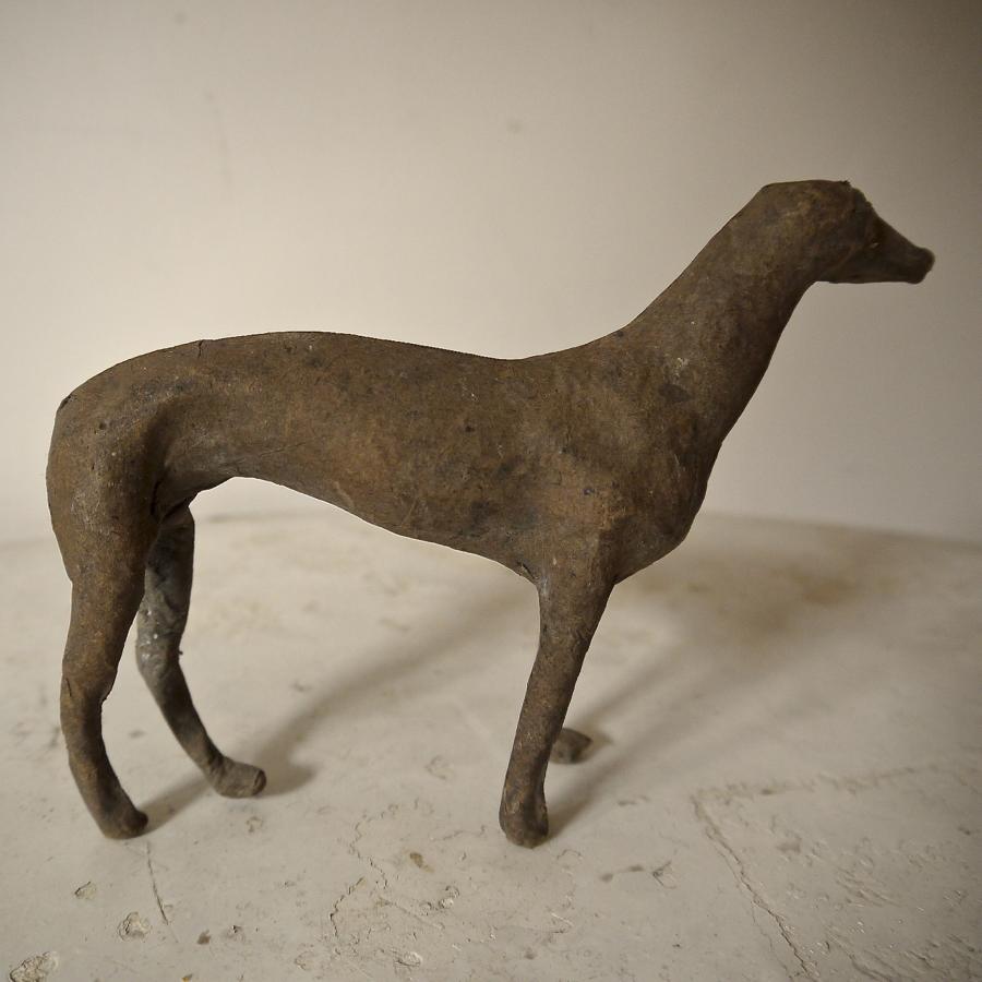 19th century French Papier Mache Greyhound