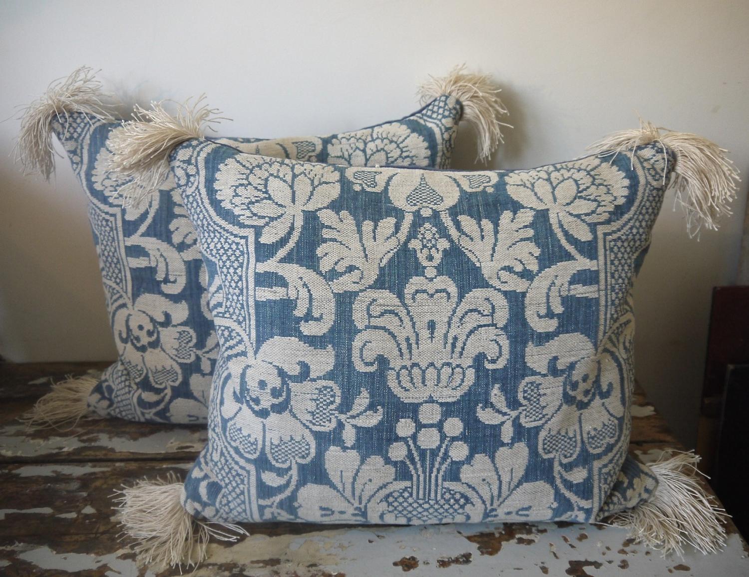 Pair of 18th century French Linen Cushions
