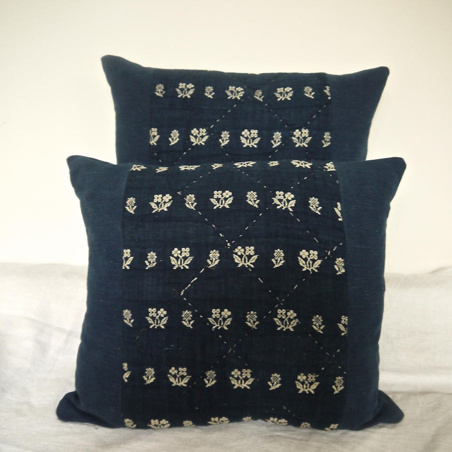 Pair of 18th century French Indigo Cushions