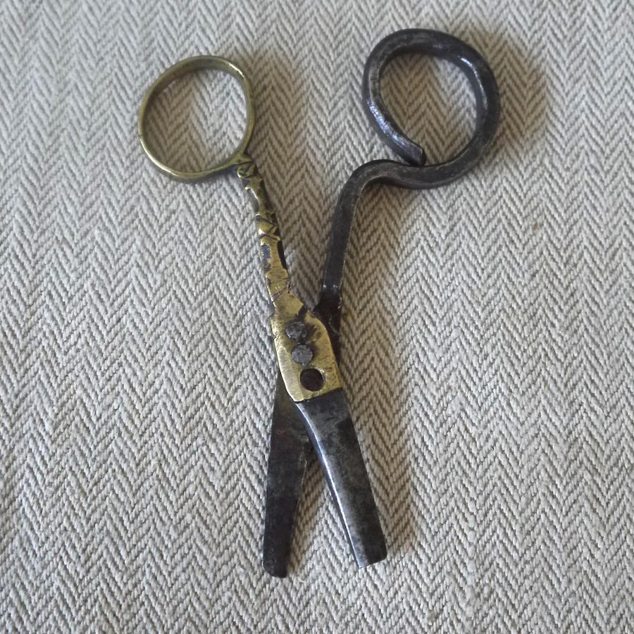 Small Pair of Brass and iron Scissors
