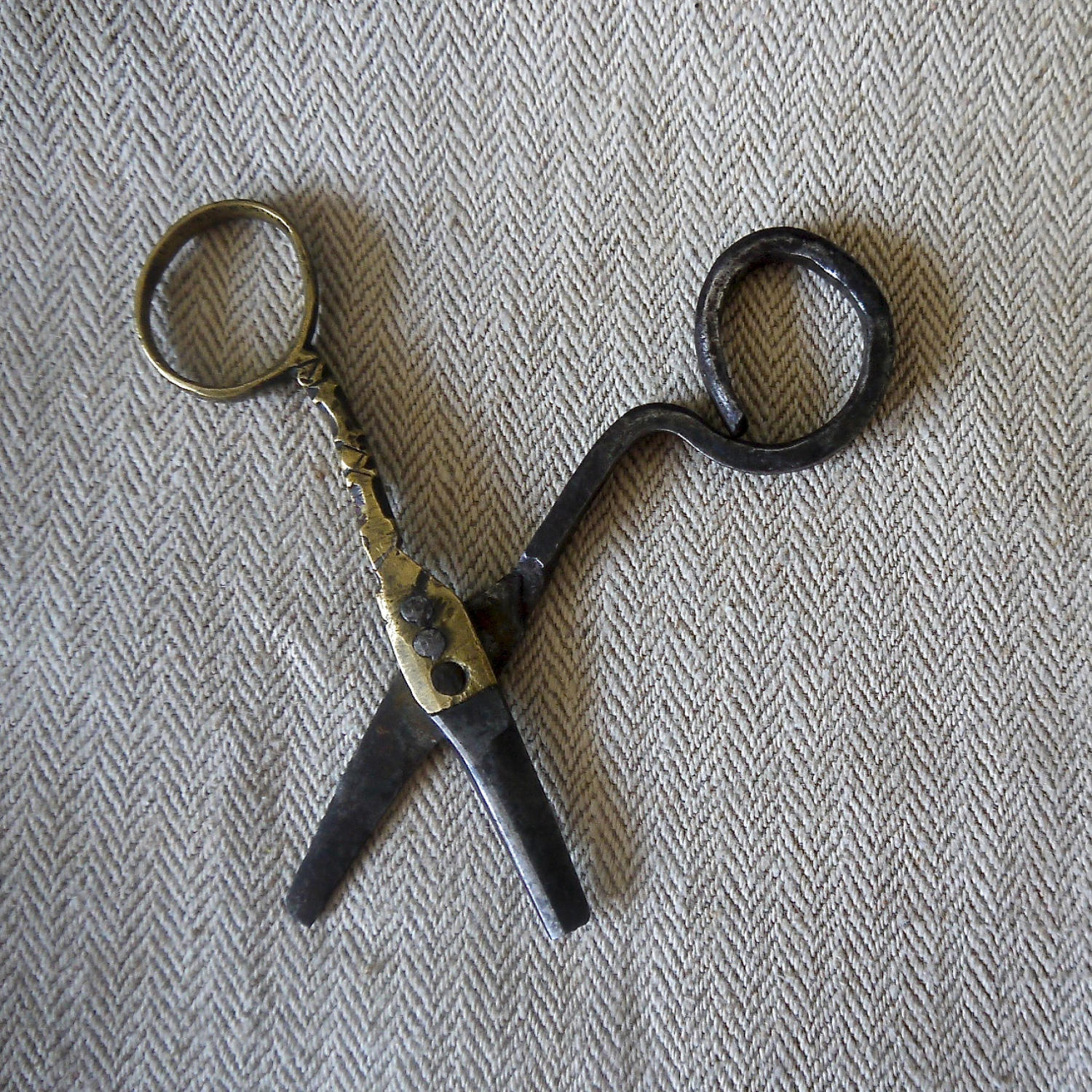 Small Pair of Brass and iron Scissors