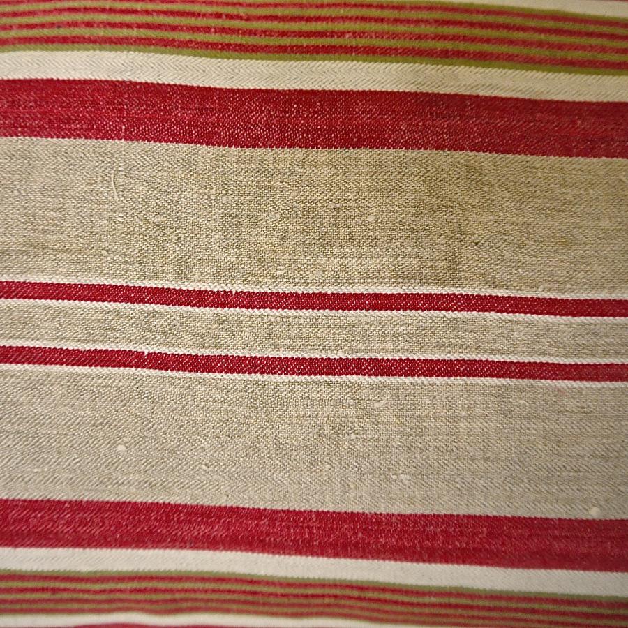 French Striped Linen Ticking Cushion