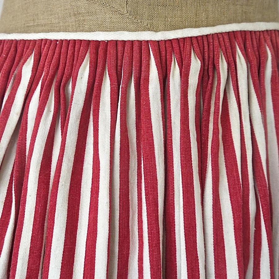 19th century French Red Striped Cotton Jupon