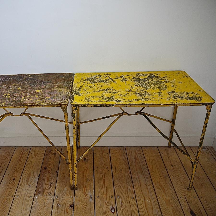 Pair of early 20th century French iron tables