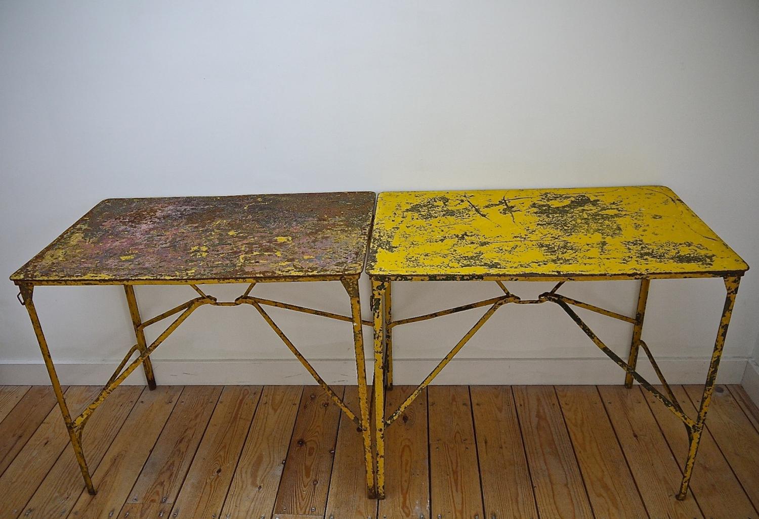 Pair of early 20th century French iron tables