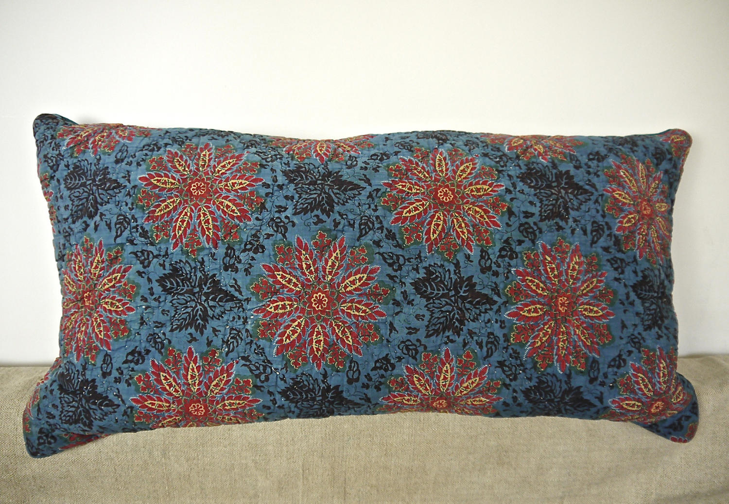 Early 19th century French blockprinted  cushion
