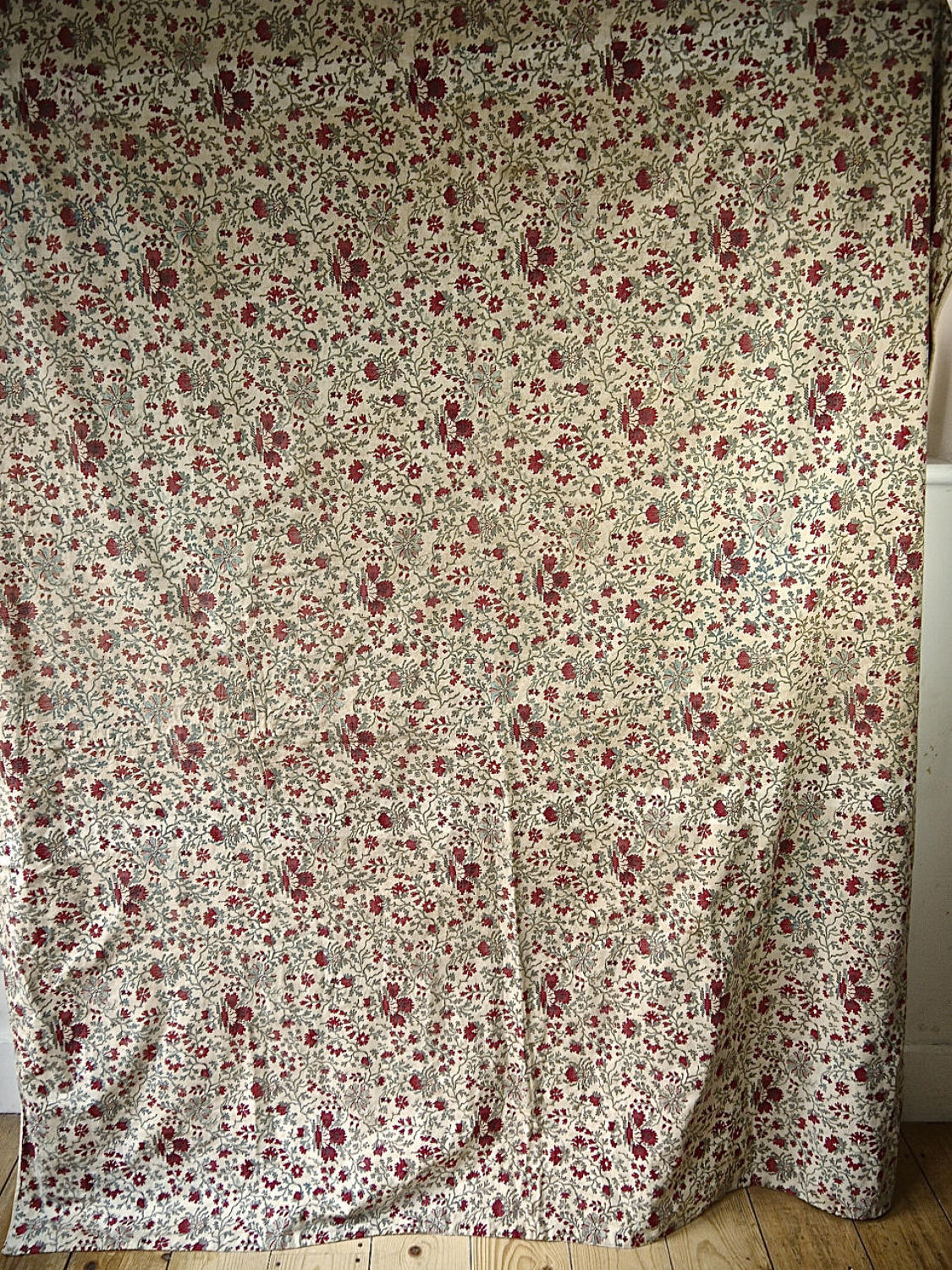 Indienne Print Cotton Single Curtain French 19th Century