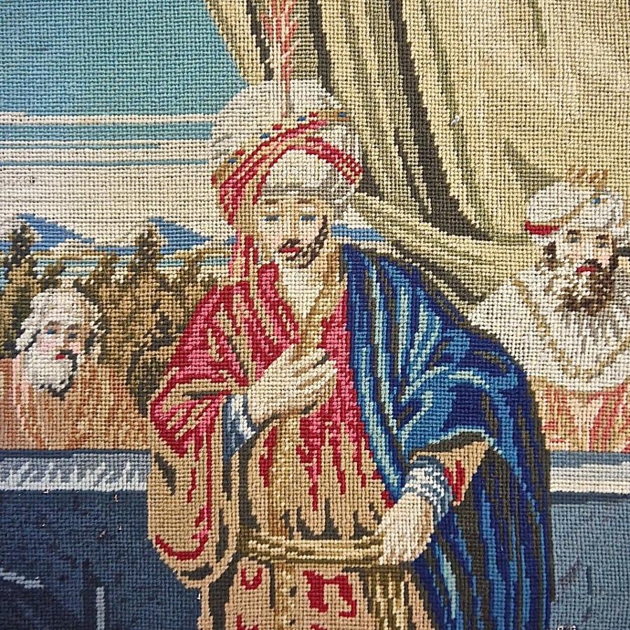 Needlepoint Picture French 19th Century