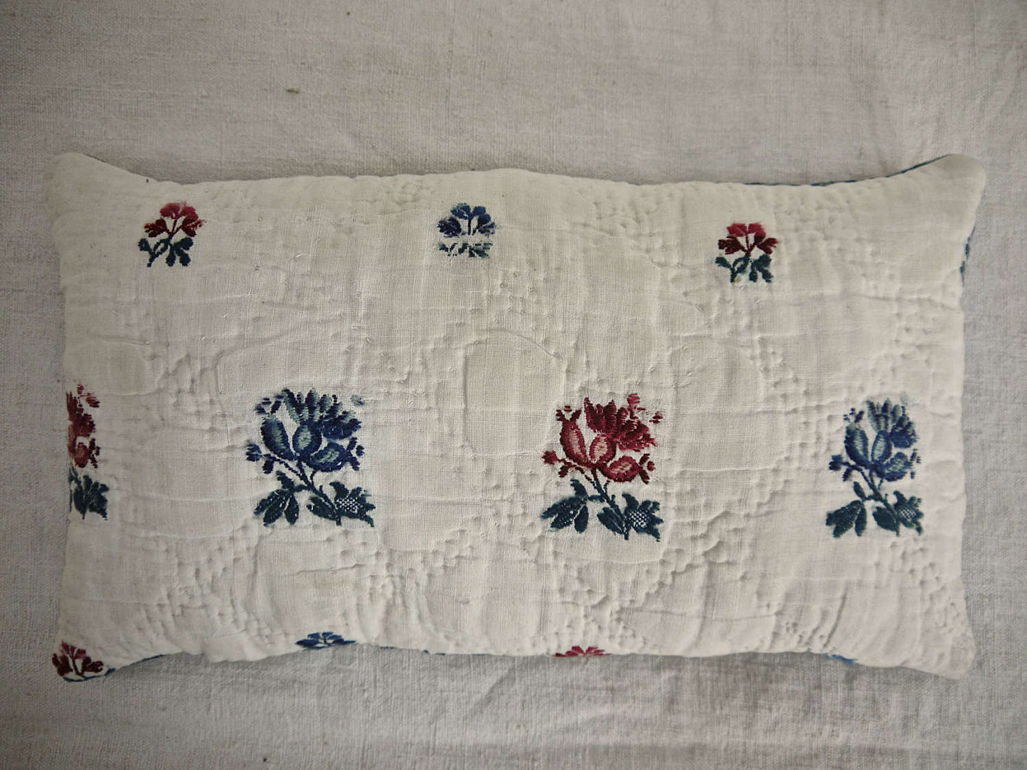 Woven Wool Flowers Lavender Cushion French 18th Century