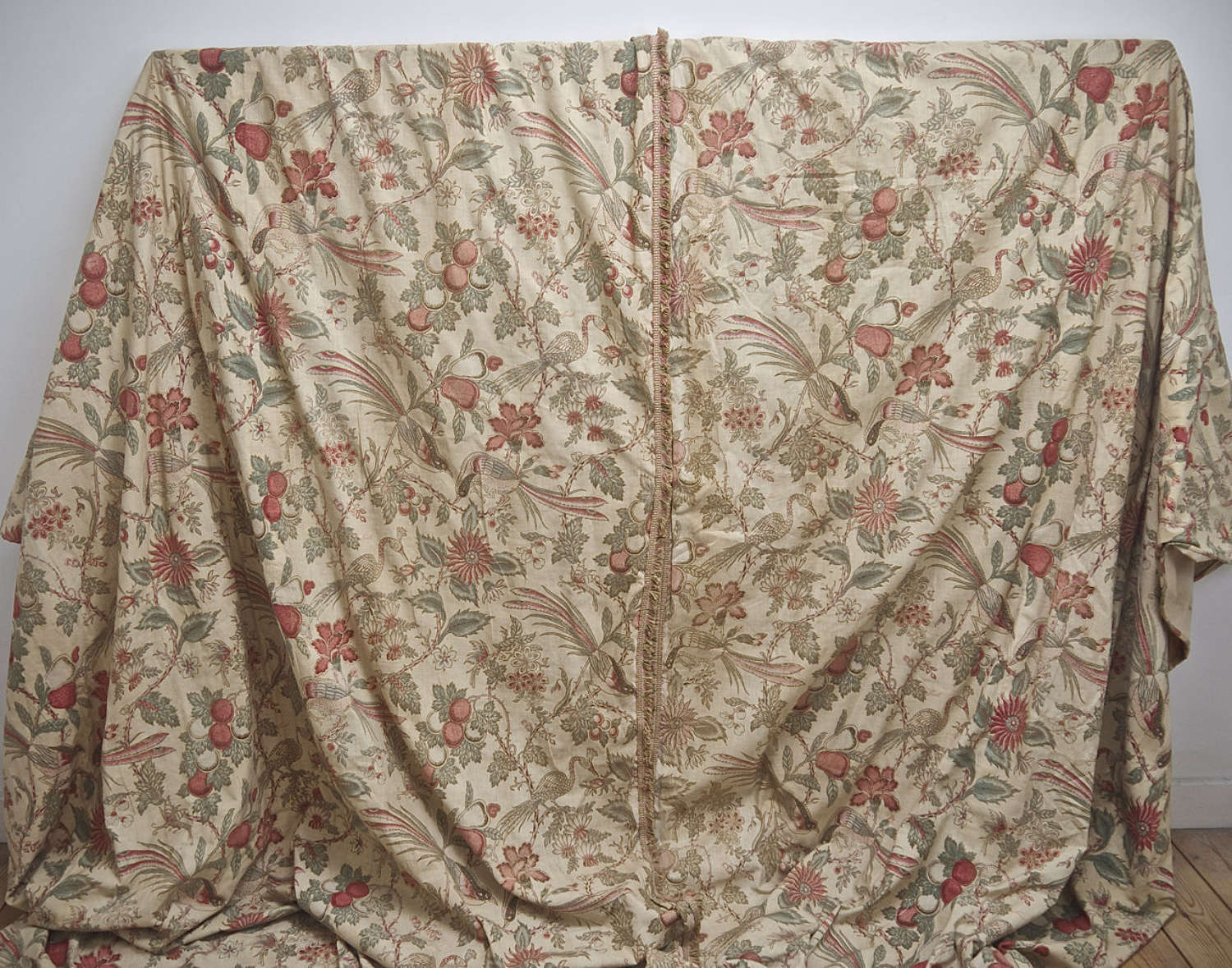 Pair of Indienne Cotton Curtains French 19th Century