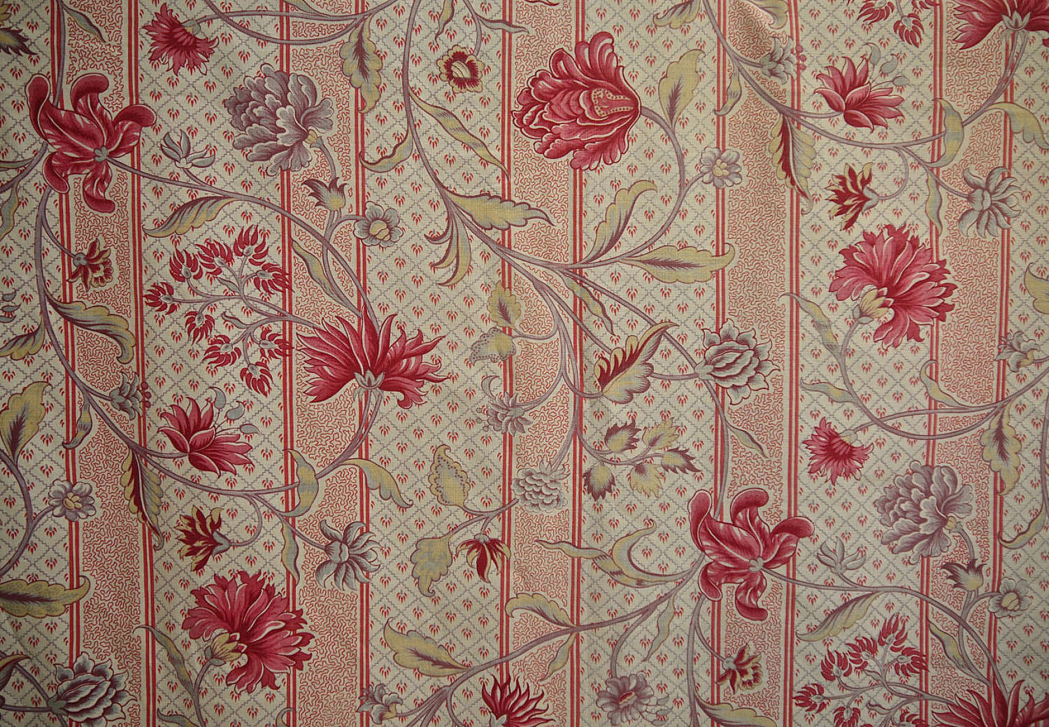 Indienne Printed Cotton Textile French 19th Century