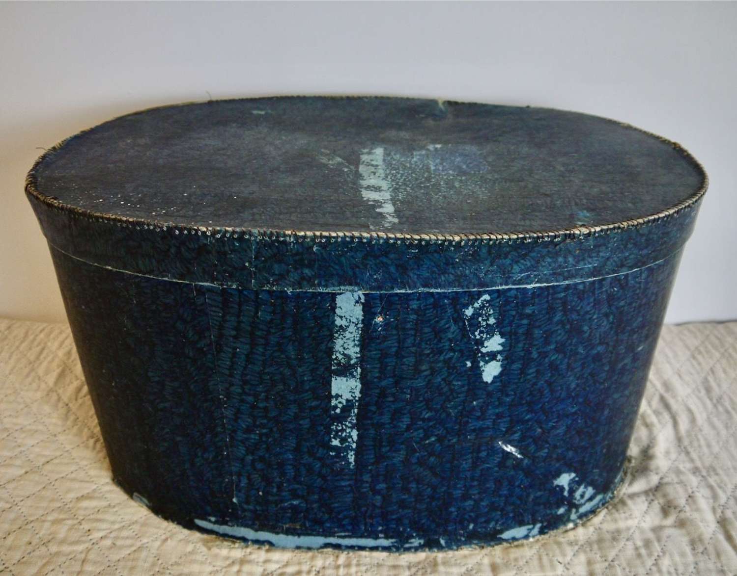 Blue Oval hat Box French 19th Century