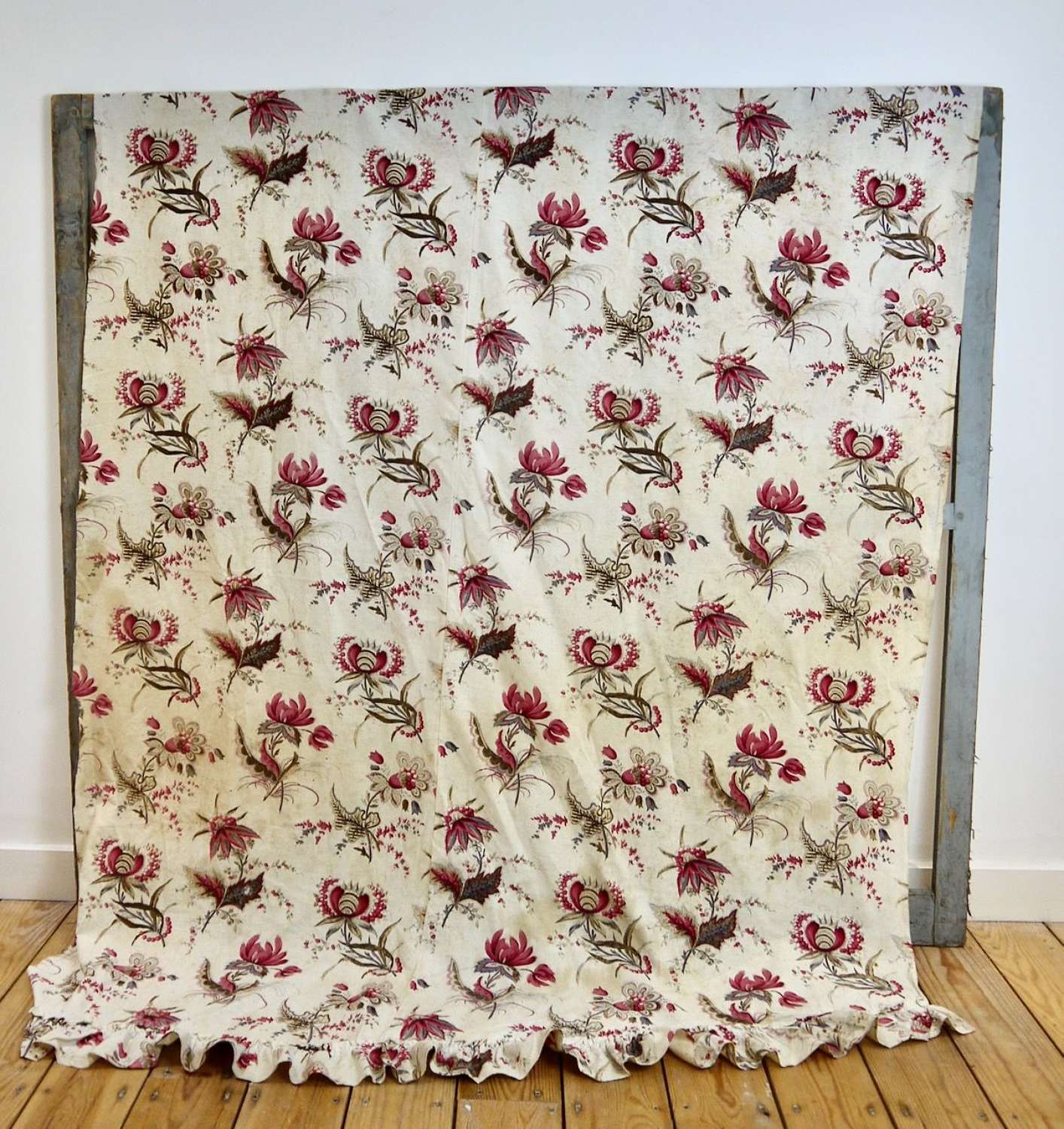 Indienne Flowers Cotton Curtain French 19th Century