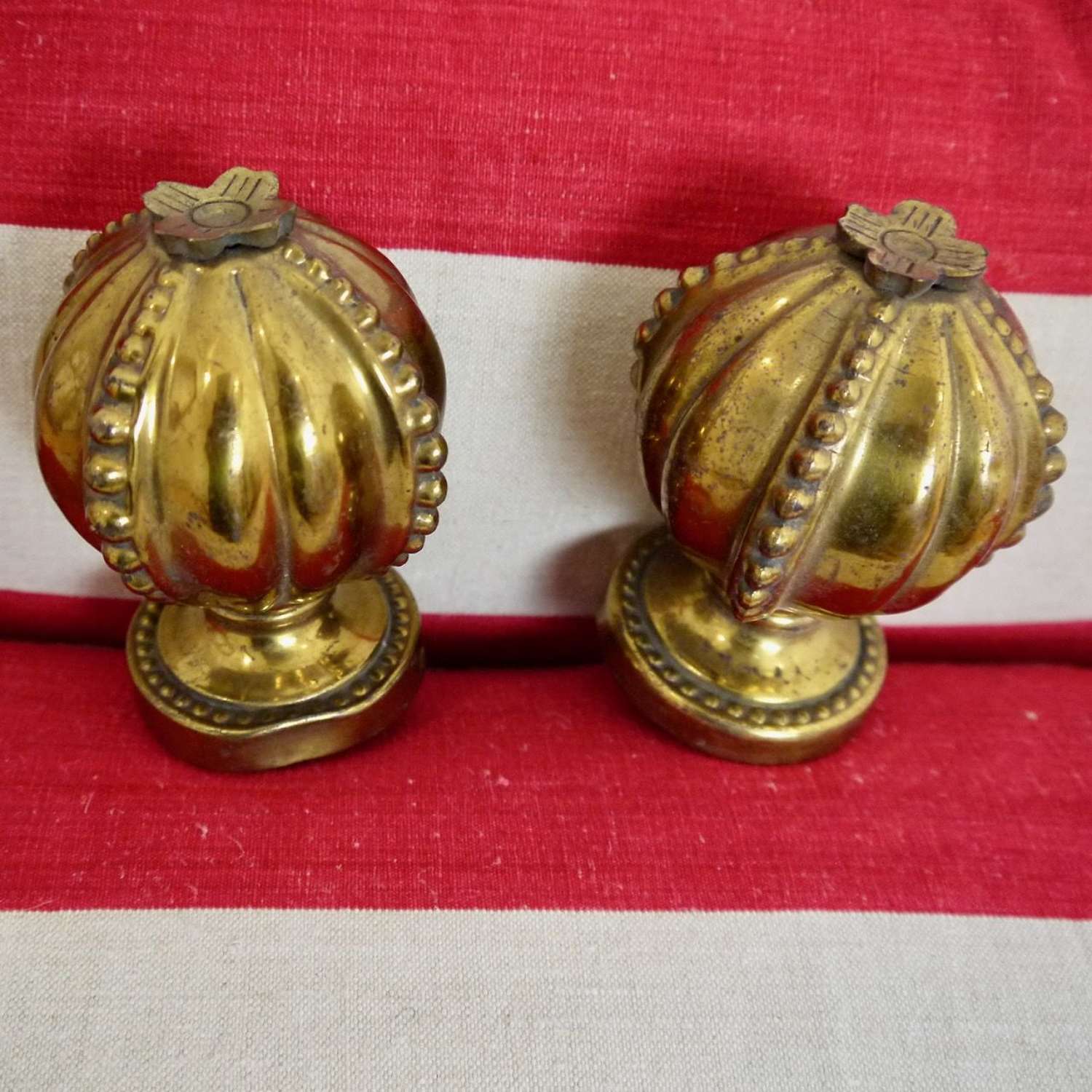 Pair of Bronze Curtain End Finials French 19th Century
