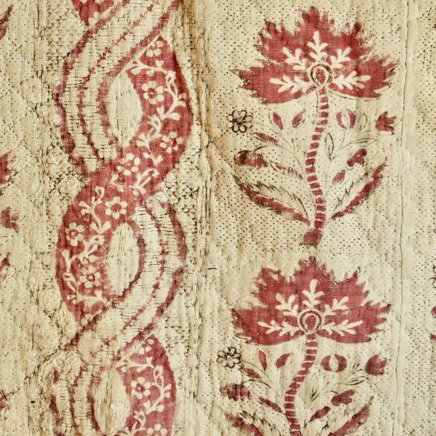 Block Printed Quilt French 18th Century