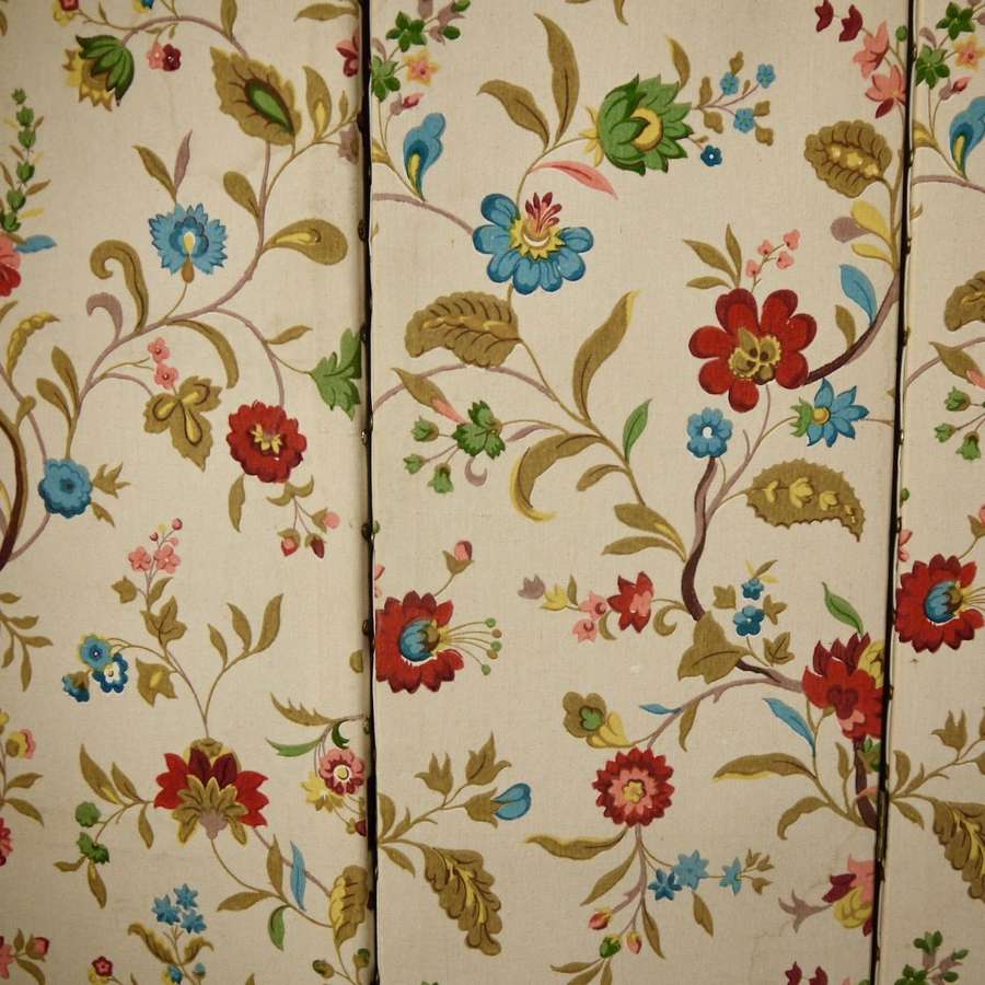 3 Fold Screen Cotton French early 20th Century