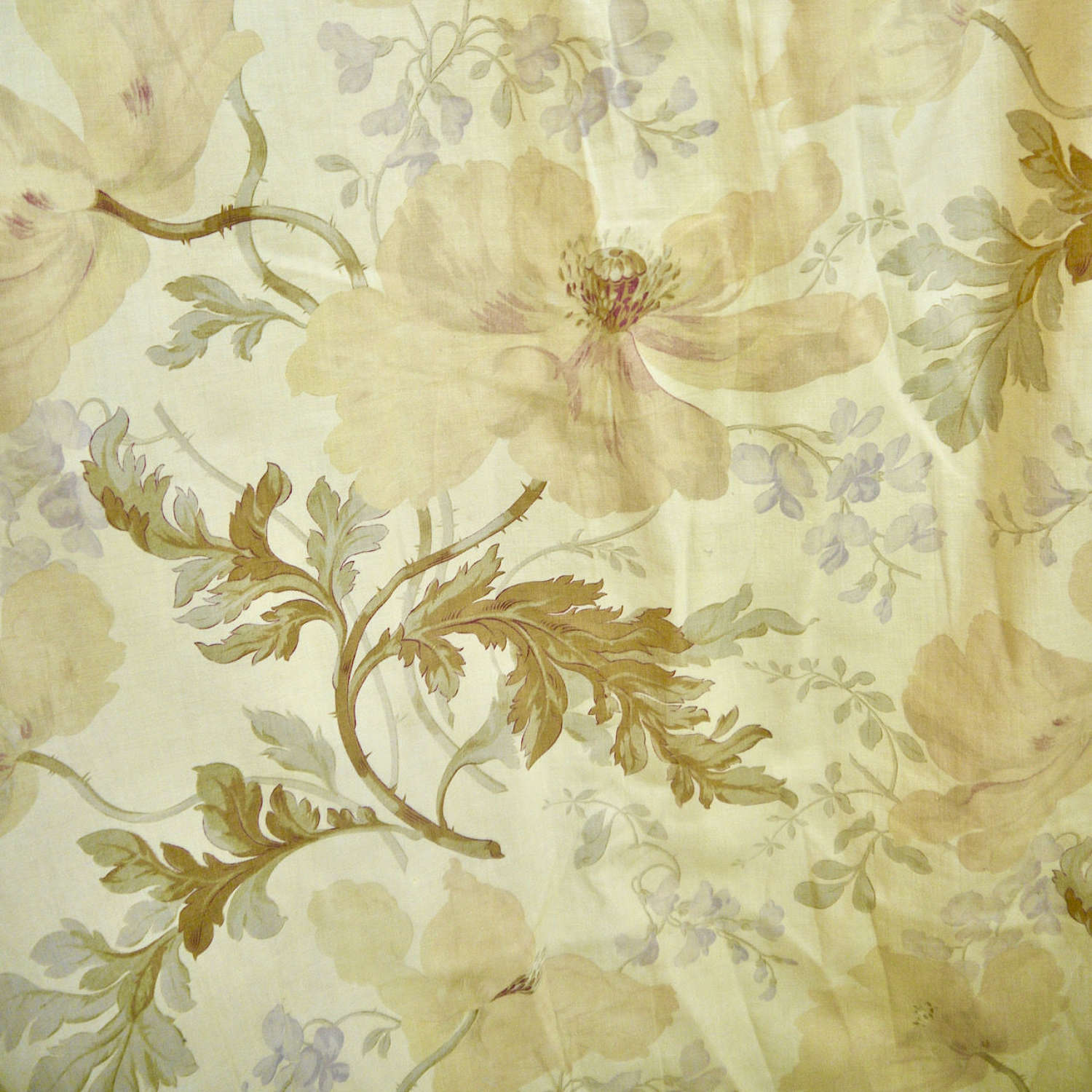 Pair of Cotton Curtains English 19th Century