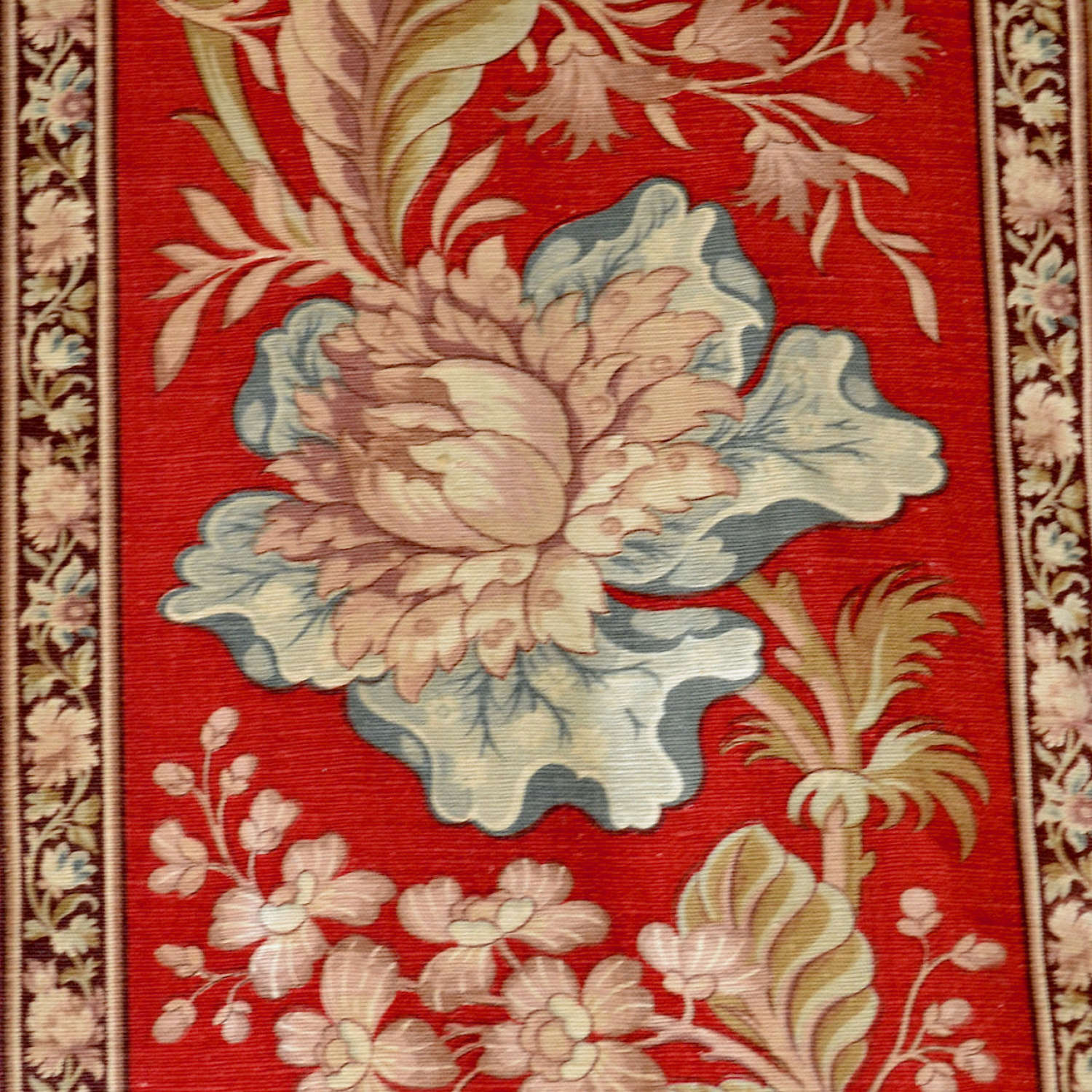 Turkey Red Floral Cotton Border French 19th Century