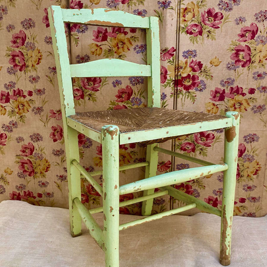 Green Painted Childs Chair English Early 20th Century