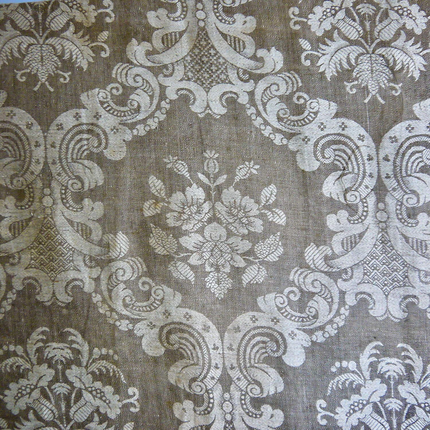 Damask Linen Panel French 19th century