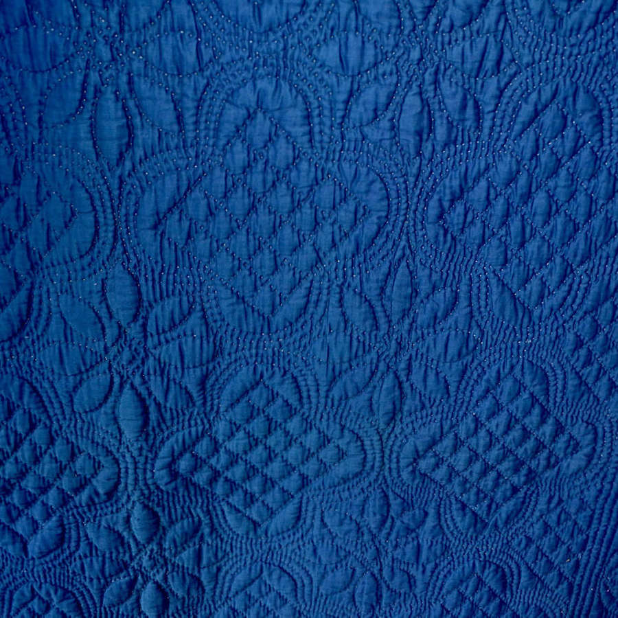 Indigo Cotton Quilt French Early 19th Century