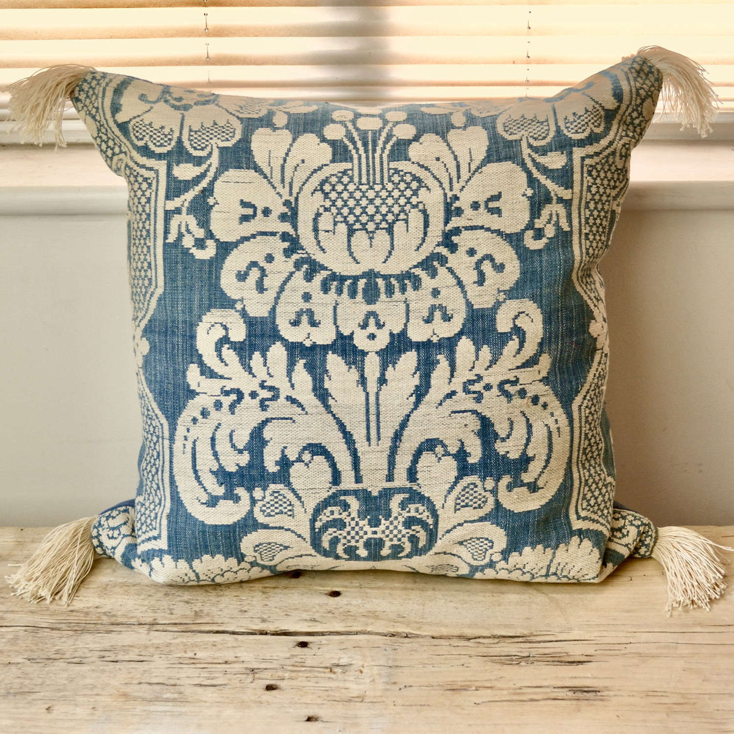 Blue & White Toile D'Abbeville Cushion 18th Century