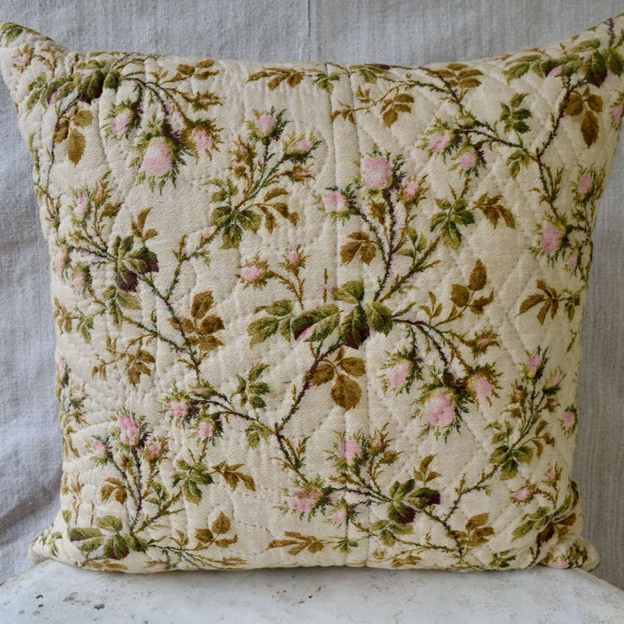 Pale Pink Roses Cushion French 19th Century