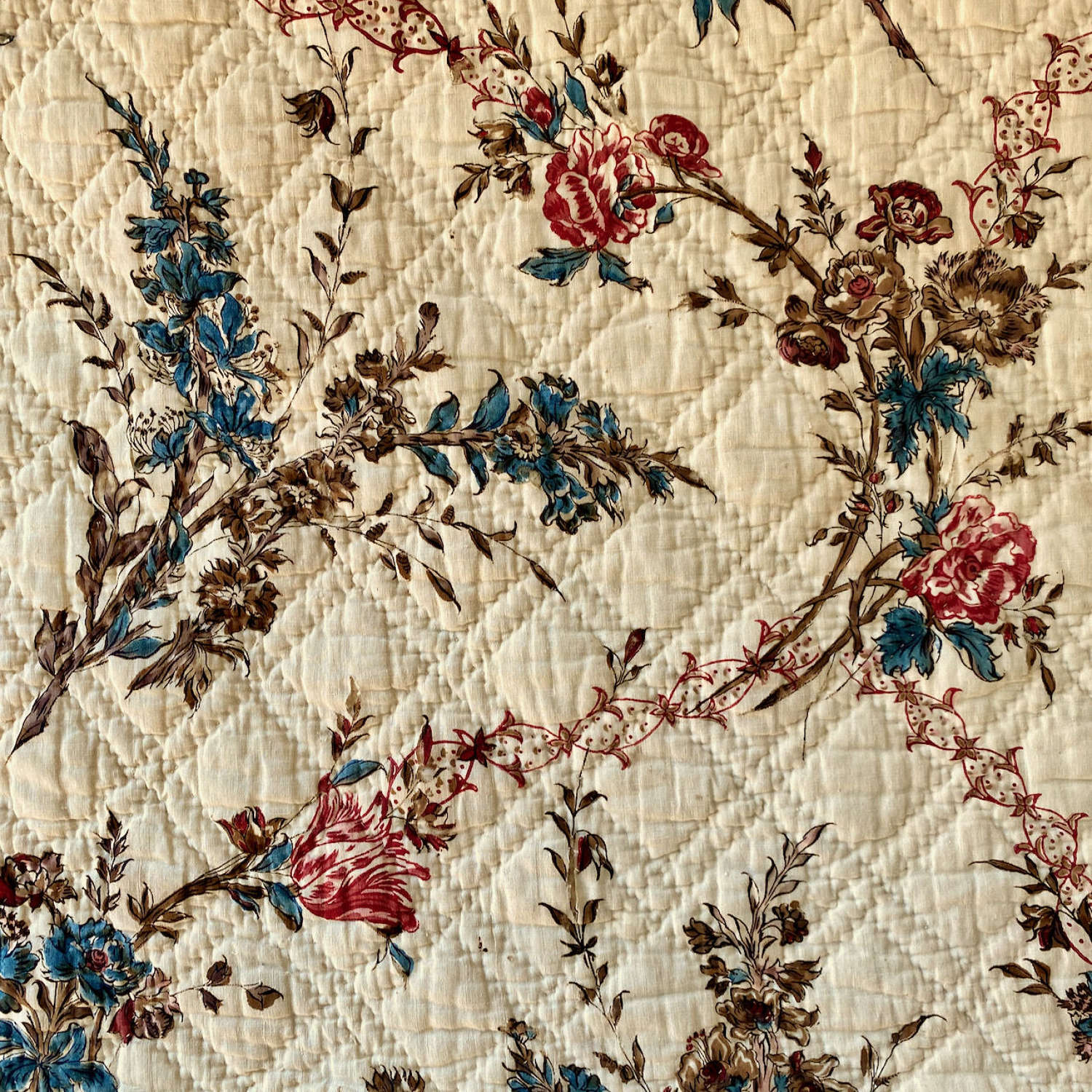 Indienne Block Printed Quilt French 18th Century