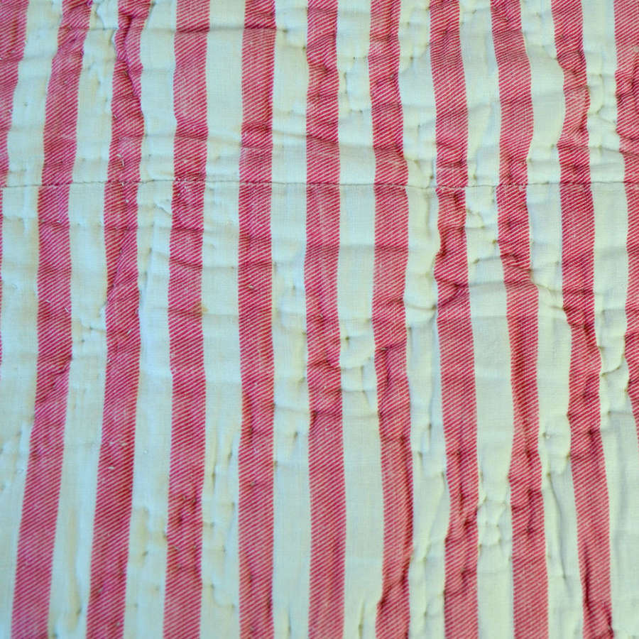 Red Striped Quilt French 19th Century