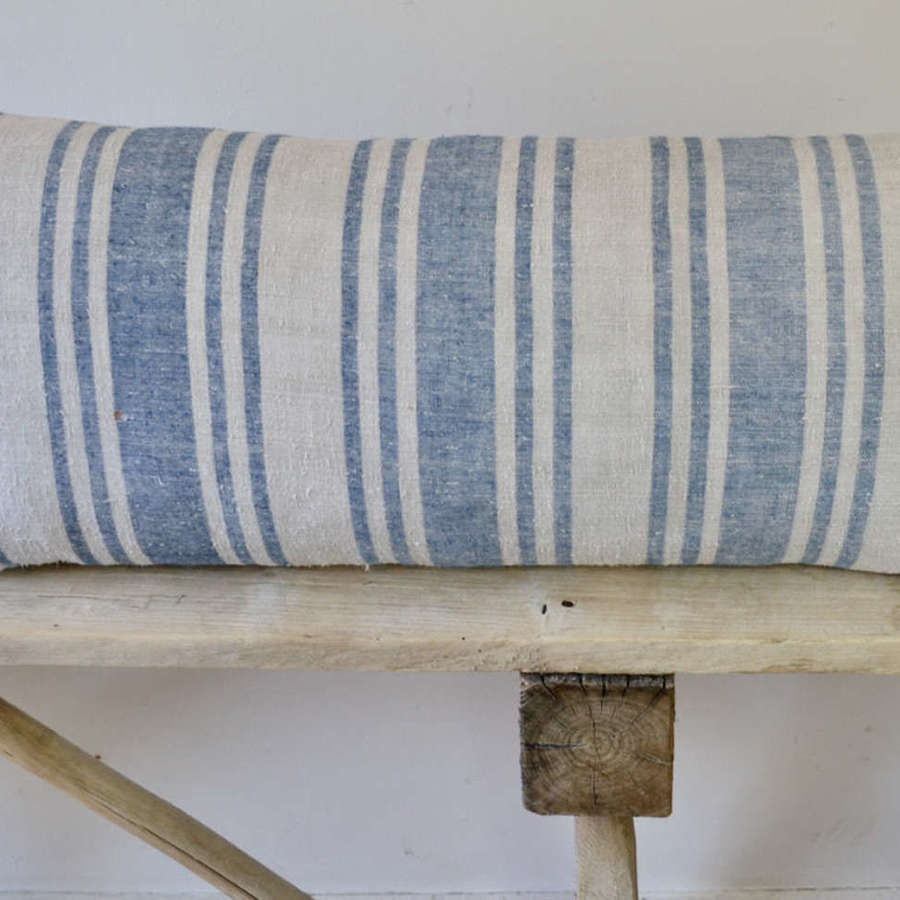 Blue Striped Cushion French 19th Century