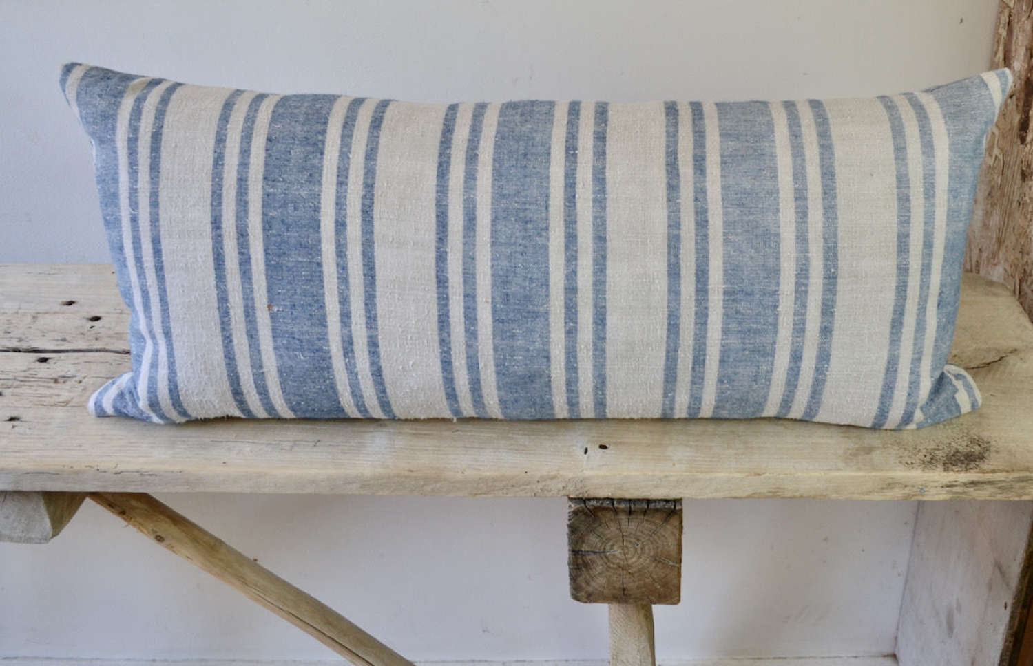 Blue Striped Cushion French 19th Century