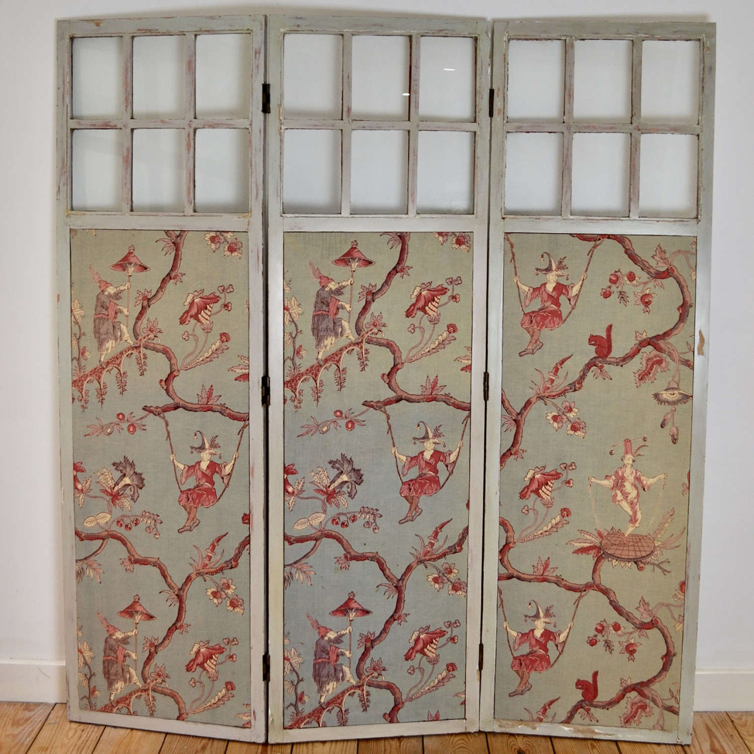 Chinoiserie 3-Fold Screen French Early 20th Century