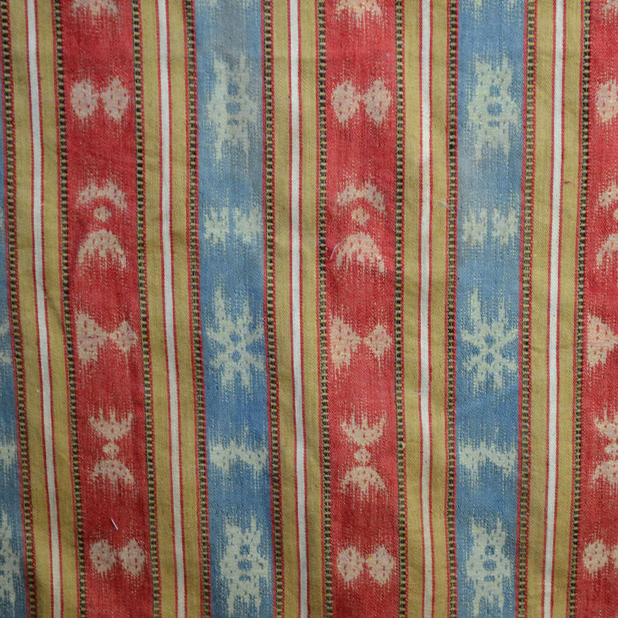 Ikat Patterned Stripe French 19th Century