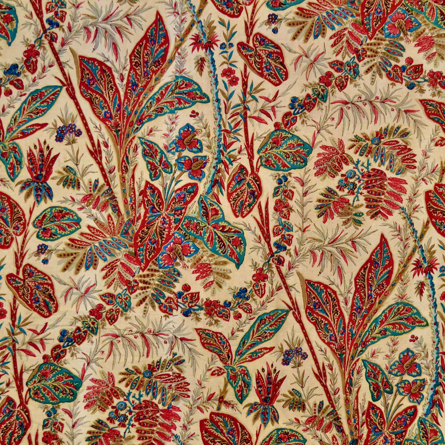 Indienne Curtain & Quantity of Panels French 19th Century