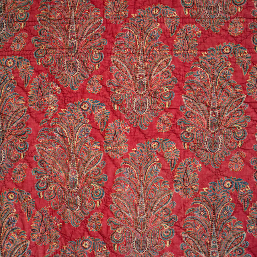 Paisley Motif  Cotton Quilt French 19Th Century