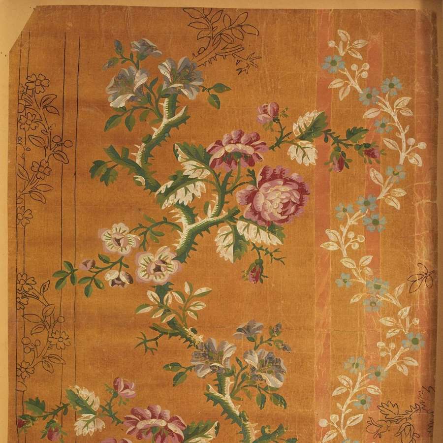Textile Paper Design French 19Th Century