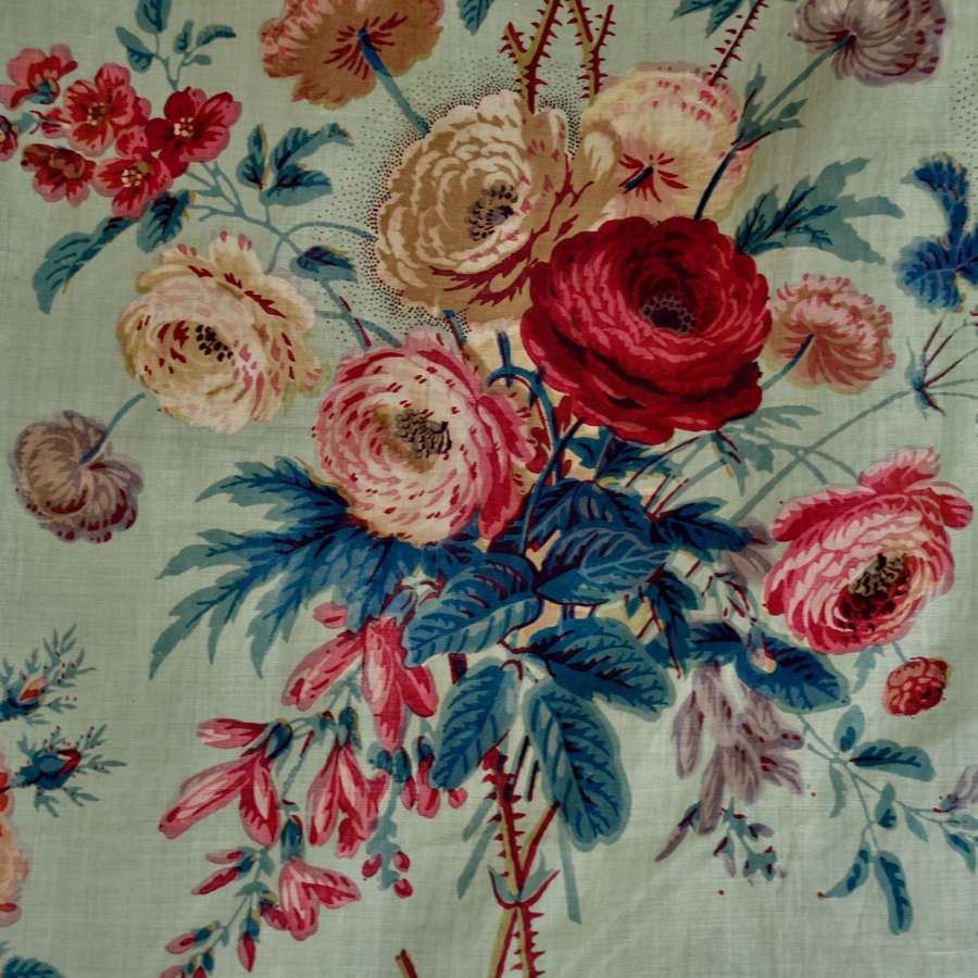 Pair Of Chintz Curtains French 19Th Century