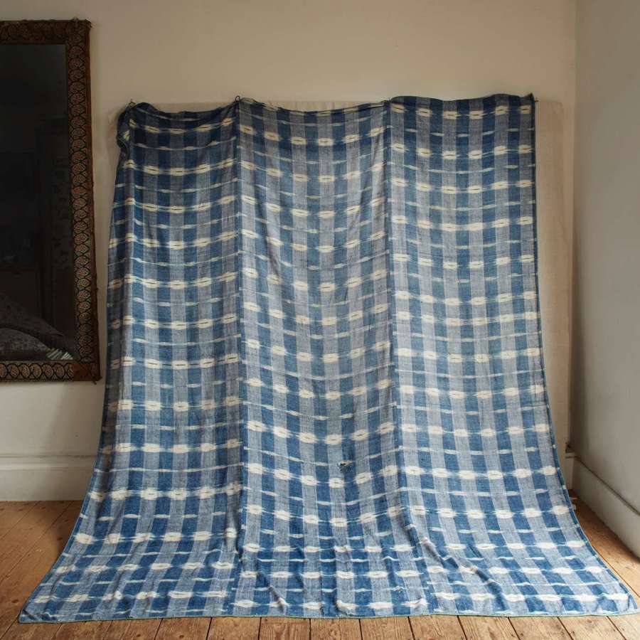 Indigo Flammé Single Curtain French 18th Century