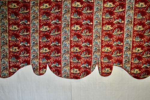 Toile Block Printed Pelmet French 18th Century