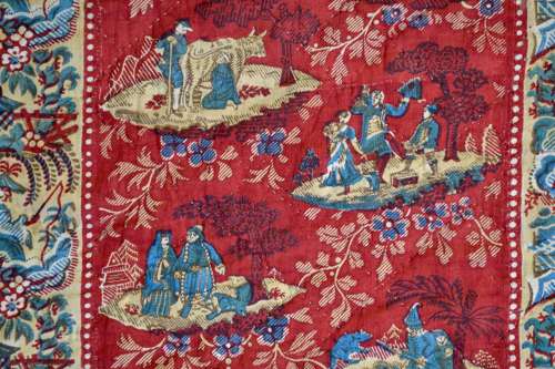 Toile Block Printed Pelmet French 18th Century