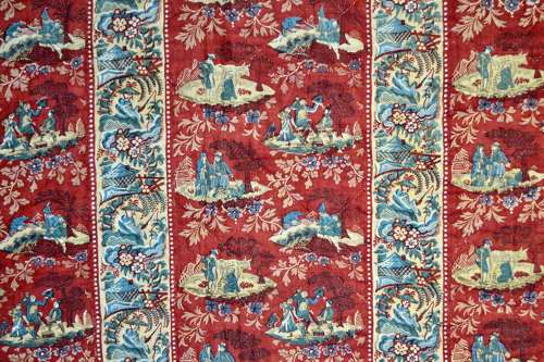 Toile Block Printed Pelmet French 18th Century