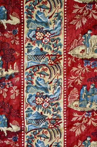 Toile Block Printed Pelmet French 18th Century