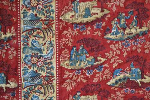Toile Block Printed Pelmet French 18th Century