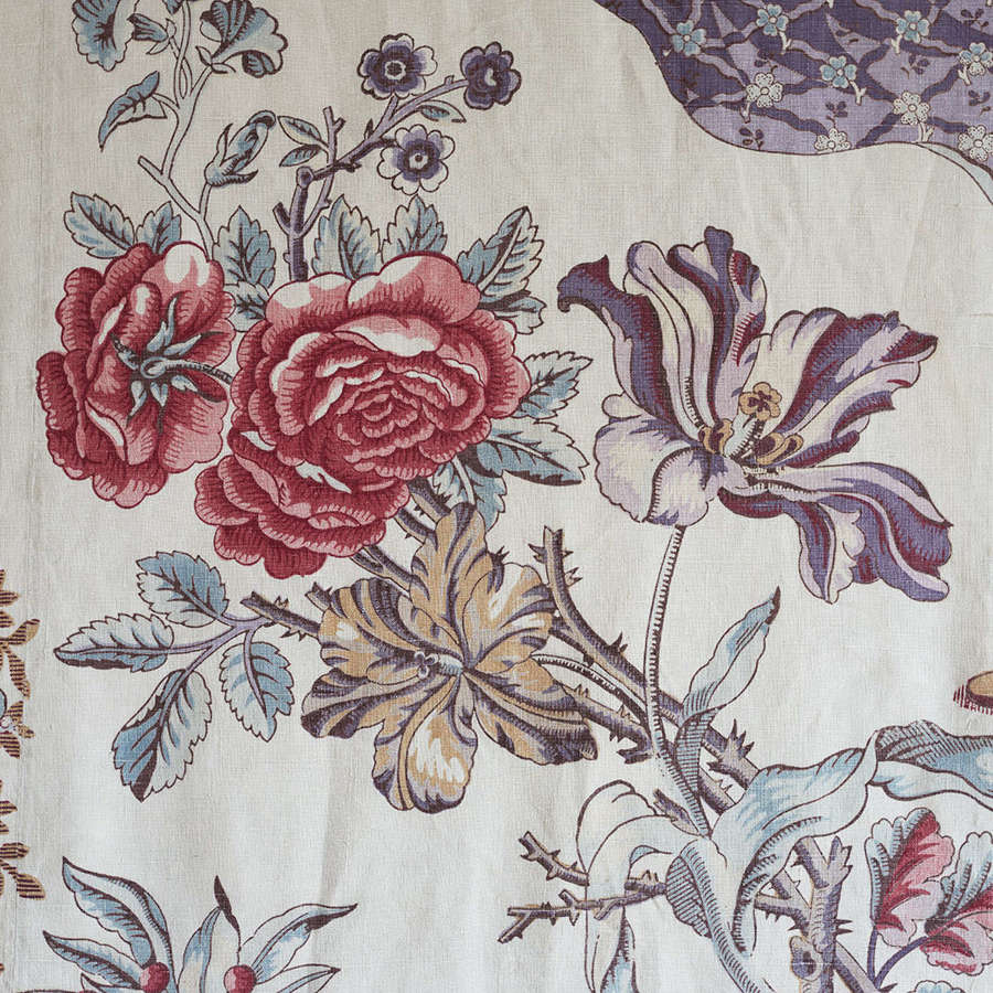 Printed Linen Textile French Late 19th Century