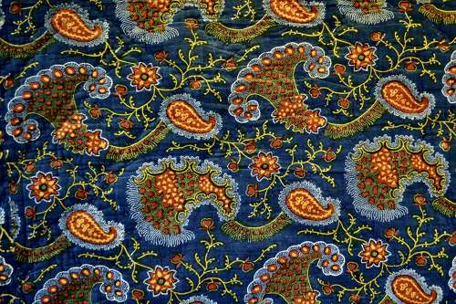 Indigo Paisley Quilt French 19th Century