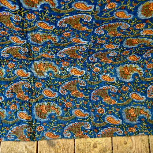 Indigo Paisley Quilt French 19th Century