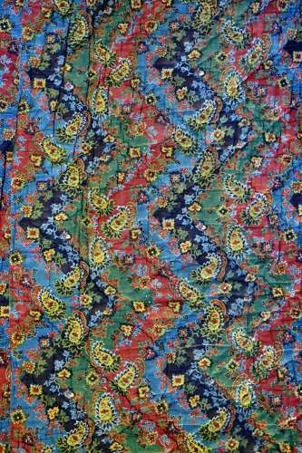 Indigo Paisley Quilt French 19th Century